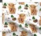 Highland Cow Scottish Shaggy Calf Farm Scotland Barnyard Animal Barn Custom Printed Fabric by Spoonflower Various Fabrics by the Yard or Fat Quarter